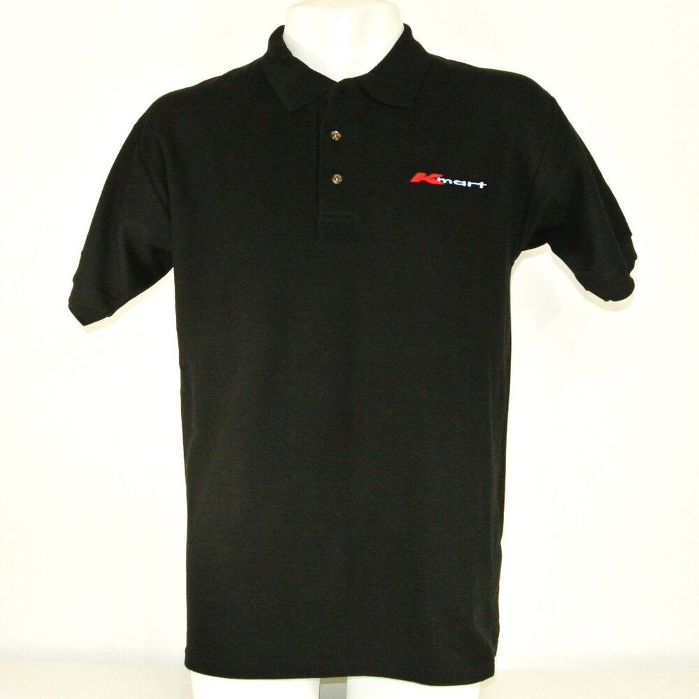 K-MART Vintage Employee Uniform Men's Black Polo Shirt Size S Small